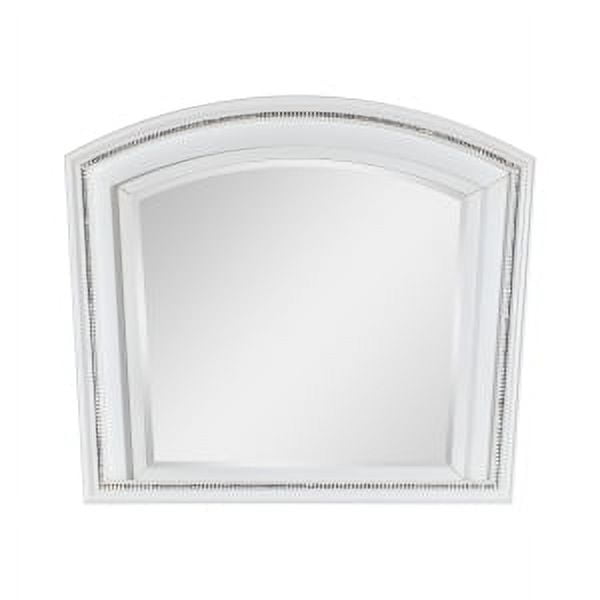 Luminous Aria Collection Mirror with LED-Backlit Iridescent Frame and Acrylic Crystal Hardware