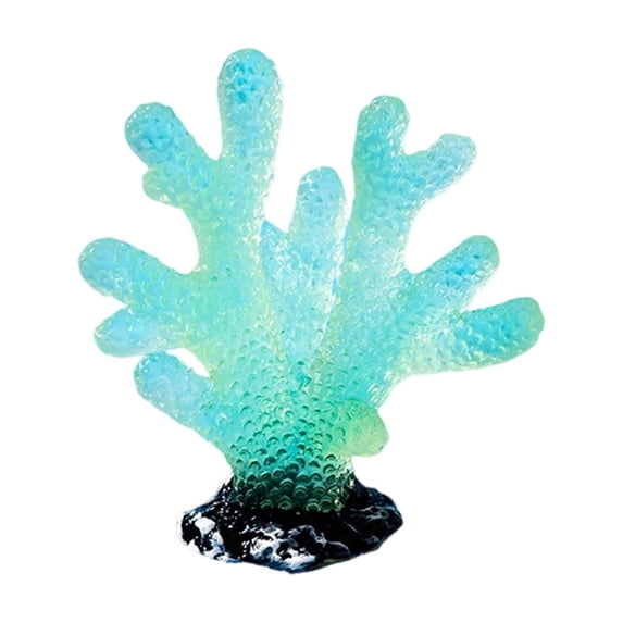 Luminous Artificial Aquarium Coral Ornament White Resin Faux Coral Branch Decoration for Fish Tank Landscape, Artificial Coral Reef Decor