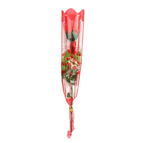 Luminous Artificial Rose Flower - Battery-Powered LED Decor with Red Flashing Light - Push-Button Base for Wedding Gifts & Decorations
