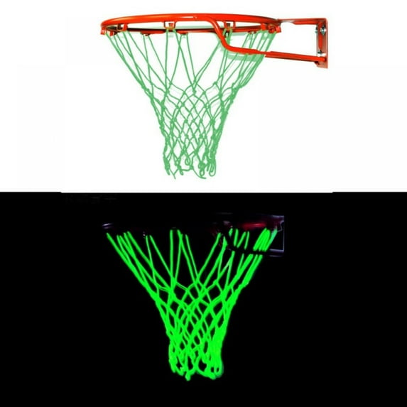 Luminous Basketball Net Replacement Nylon Heavy Duty Basketball Net Sun Powered Night Light Basketball Goal Net Glow in The Dark Fits Standard Size Indoor or Outdoor Hoop Rims 18 Inch Aosijia ChYoung