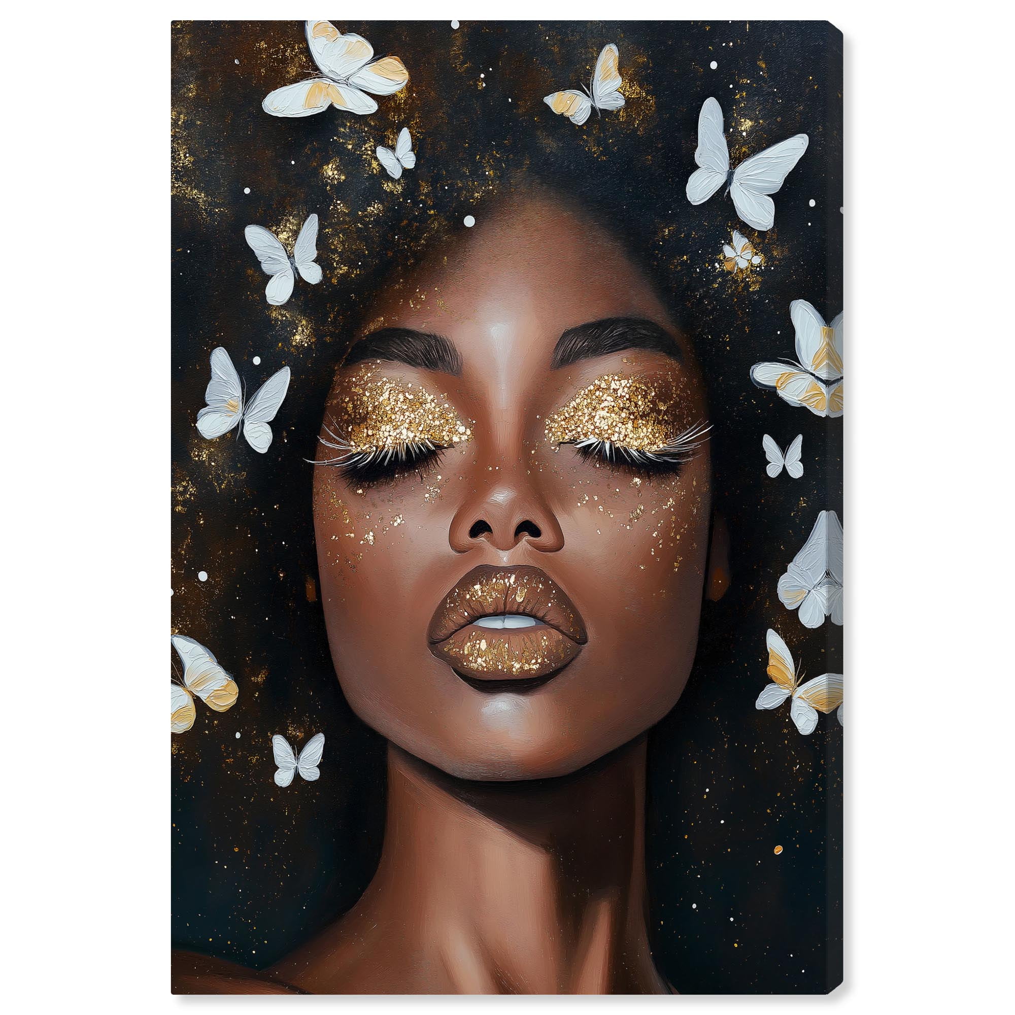 Luminous Beauty Ebony Portrait Gallery Wrapped Canvas Art, 10" x 15"