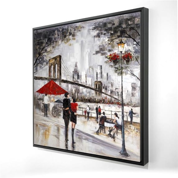 Begin Home Decor 2081-2424-ST25 24 x 24 in. Couple in York City - Brown Bedroom Framed Canvas Decor