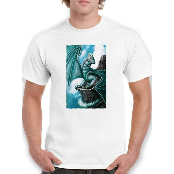 Luminous Blue Dragon T-Shirt Men -Anthony Chirstou Designs, Male 5X-Large