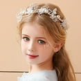 thumbnail image 1 of LIURUIJIA Princess Flower Crystal Headpiece Rhinestone Pearl Headband Alloy Floral Bridal Hair Accessories Communion Wedding Prom Photography for Girls and Women, 1 of 6