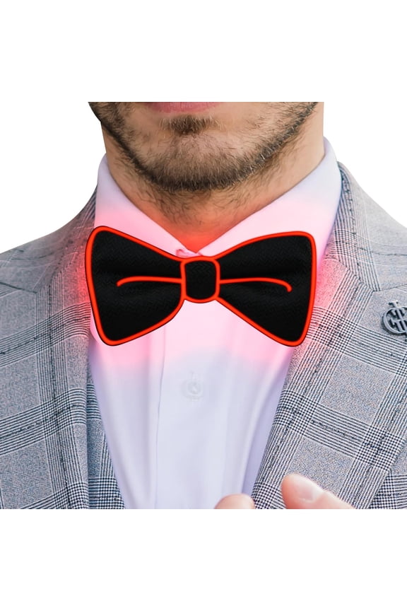 Luminous Bow Tie,Party Bow Tie,Adjustable LED Light Up Glowing Bowtie,Cool Novelty Tie for Party