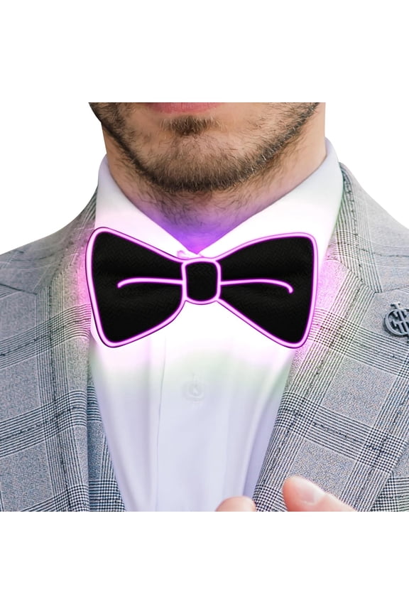 Luminous Bow Tie,Party Bow Tie,Adjustable LED Light Up Glowing Bowtie,Cool Novelty Tie for Party