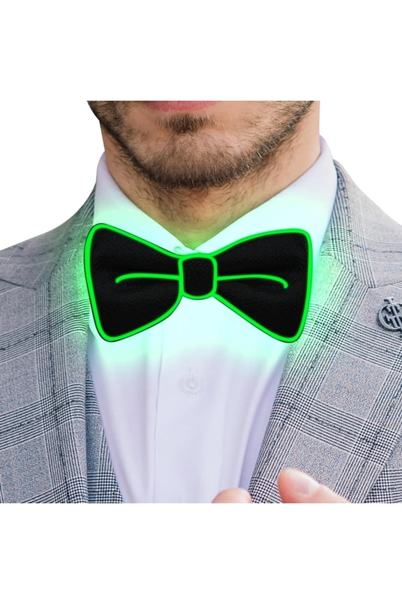 Luminous Bow Tie,Party Bow Tie,Adjustable LED Light Up Glowing Bowtie,Cool Novelty Tie for Party