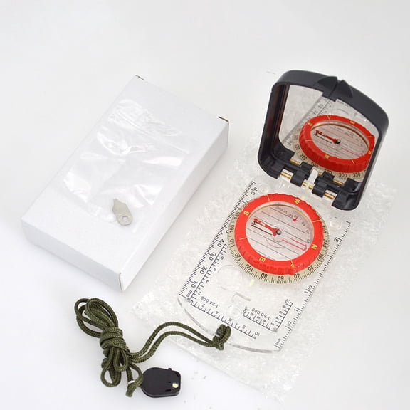Luminous for COMPASS with Mirror and LED Light, Multifunctional Hiking Gear for Camping, Climbing, Navigation, Waterproof Acrylic Baseplate for COMPASS for Outdoor Exploration and