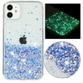 thumbnail image 1 of Luminous Case for iPhone 11, Glow in the Dark Fluorescent Glitter Case for Women Girls, Bling Sparkle Lightweight Slim Shockproof Protective Phone Cover for iPhone 11, Purple, 1 of 6
