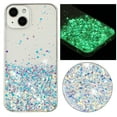 thumbnail image 1 of Luminous Case for iPhone 14 Plus, Glow in the Dark Fluorescent Glitter Case for Women Girls, Bling Sparkle Lightweight Slim Shockproof Protective Phone Cover for iPhone 14 Plus, White, 1 of 6