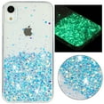 thumbnail image 1 of Luminous Case for iPhone XR, Glow in the Dark Fluorescent Glitter Case for Women Girls, Bling Sparkle Lightweight Slim Shockproof Protective Phone Cover for iPhone XR, Blue, 1 of 6