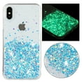 thumbnail image 1 of Luminous Case for iPhone XS Max, Glow in the Dark Fluorescent Glitter Case for Women Girls, Bling Sparkle Lightweight Slim Shockproof Protective Phone Cover for iPhone XS Max, Blue, 1 of 6