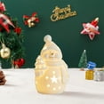 thumbnail image 1 of Luminous Ceramic Christmas Deer Snowman Decoration with Soft White Glow for Holiday Scenes, 1 of 6