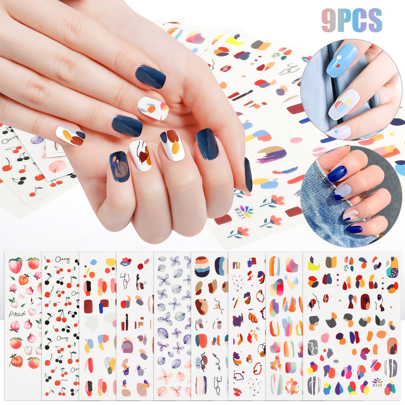 Luminous Christmas Nail Stickers, TSV Luminous Glitter Nail Sequins