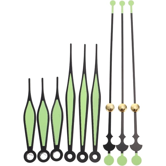 Luminous Clock Hands Kit Aluminum Glow in The Dark Quartz Clock Needles Replacement Repair Kit Mechanism Accessories