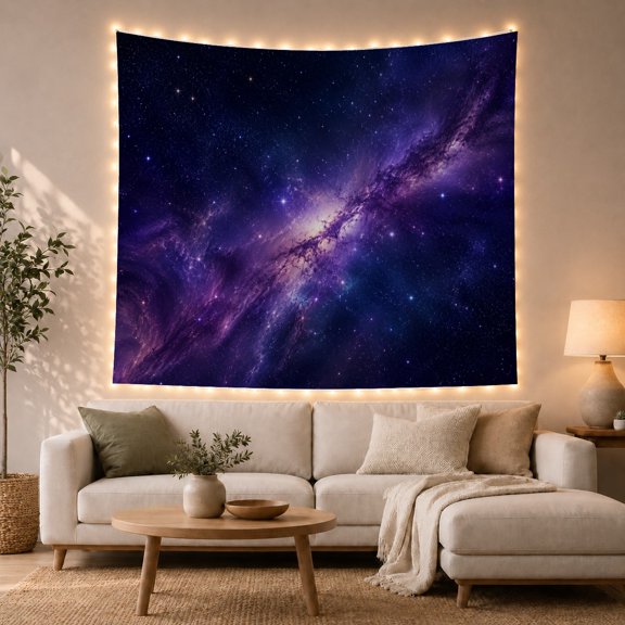 Luminous Cosmic Nebula Set Against Deep Space, Dreamy Celestial for Space Enthusiasts, Astronomical Wall Art, Birthday Gift, Tapestry Wall Hanging for Bedroom and Living Room