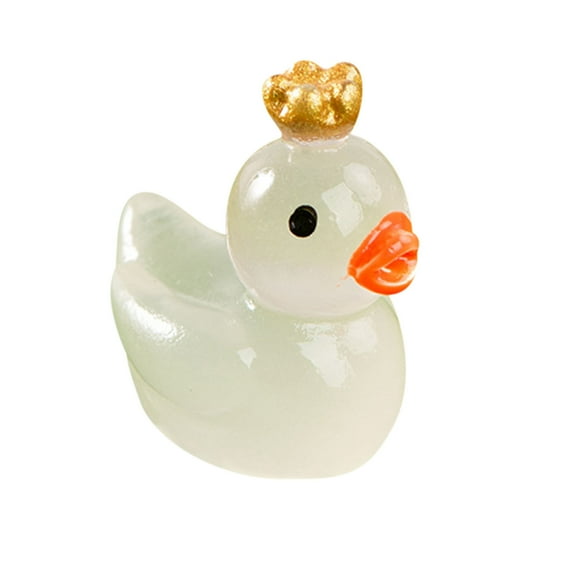 Luminous Crown Duck Doll Moss Fish Tank Decoration, Mini Duck, Fish Tank Decoration Accessories, Realistic Detail Design, Can Be Used for Aquarium, Glass Container Decoration or Table Display