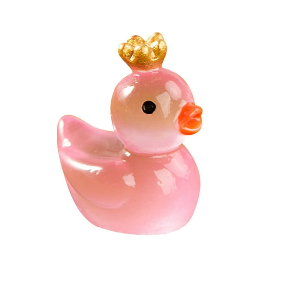 Luminous Crown Duck Doll Moss Fish Tank Decoration, Mini Duck, Fish Tank Decoration Accessories, Realistic Detail Design, Can Be Used for Aquarium, Glass Container Decoration or Table Display