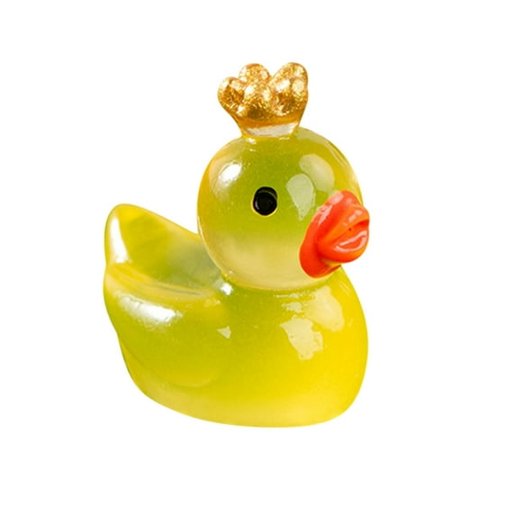 Luminous Crown Duck Doll Moss Fish Tank Decoration, Mini Duck, Fish Tank Decoration Accessories, Realistic Detail Design, Can Be Used for Aquarium, Glass Container Decoration or Table Display