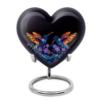 The Luminous Dance of Hummingbirds -Urns Heart- Sleek Mini Urn for Adult Men's Memorials - Small Decorative Cremation Keepsake - Heart Urn - Memorial Gifts - 3 Inch, 1 Pc