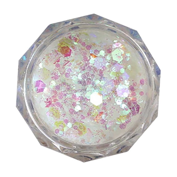 Luminous Dazzling Nail Art Powder with Shimmering Iridescent Glitter Mix