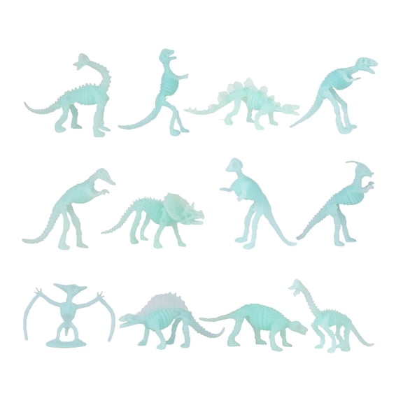 Luminous Dinosaur Figures Playset Miniature Figurines for Party Supplies Desktop Decoration Educational Teaching Prop , 12pcs