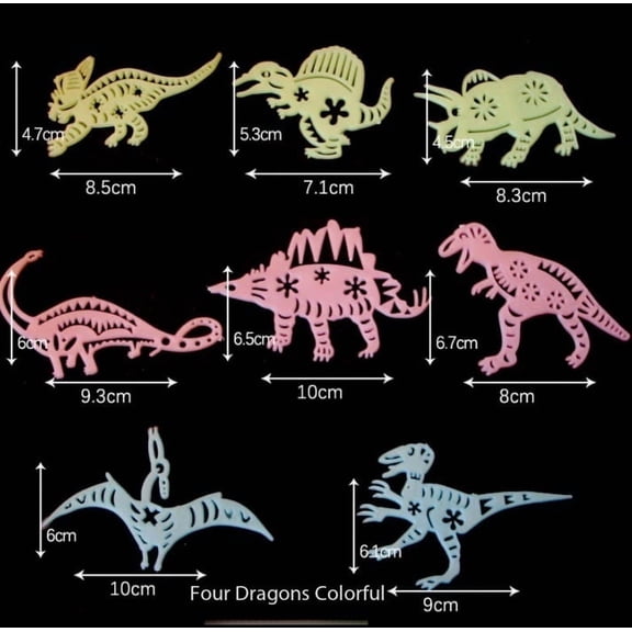 Luminous Dinosaur Stickers - 3D Fluorescent Wall Decor for Kids' Rooms - Educational Science Themed Decorations