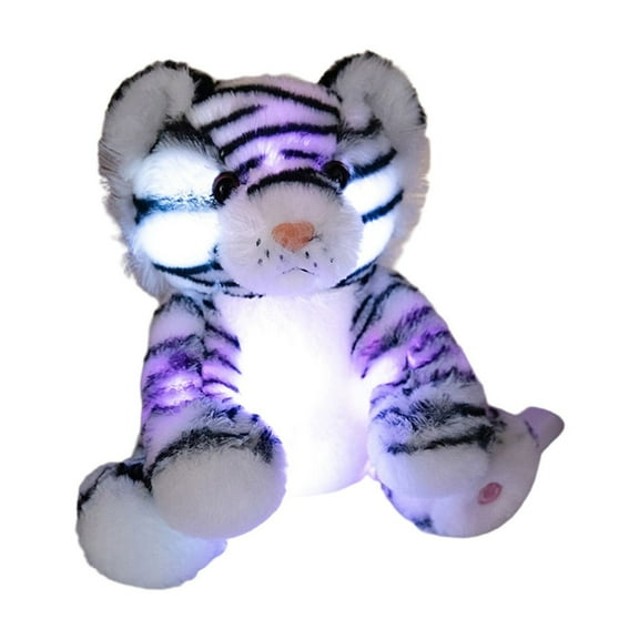 Luminous Doll, LED Night Light Toy, Color Changing Soft Plush Panthera Tigris Amoyensis Stuffed Animal, 20cm Kids Birthday Gift, Colorful Glowing Pillow with Timer, Battery Not Included