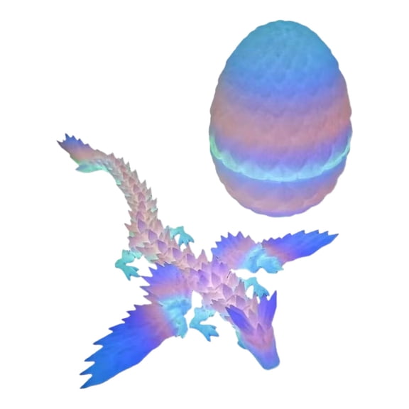 Luminous Dragon Figurine with Egg, 9-Inch Crystal-Like Glow in The Dark Display Piece, 3-Inch Translucent Dragon Egg Base, Creative Mythical Collectible for Home Decor Desk Bookshelf Night Light