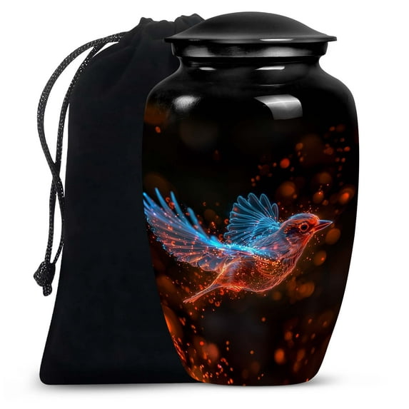 Luminous Ember Sparrow - Large Urn For Ashes Adult Male - Large Funeral Urn - Adult Female Ashes Elegant Holder - Timeless Decorative Memorial 10 Inch