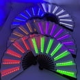 thumbnail image 1 of Luminous Fan LED Ambiance Light Foldable Glowing Strong Hinge 12V 10 Inch KTV Bar Club Decoration Night Performance Prop Hand Fan, 1 of 8