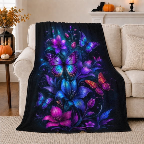 Luminous Fantasy Botanical, Cozy Friendship Quote Scene, Warm Flannel Blanket for Living Room and Reading Nook, Art Lovers Appreciation Gift, Fantasy Home Decor