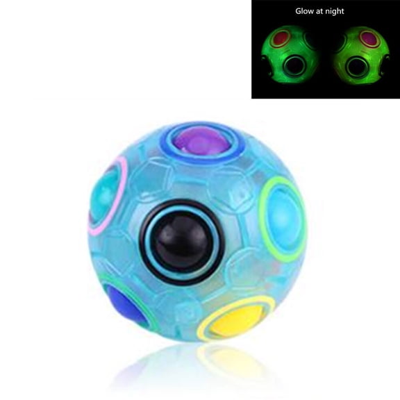Luminous Football Magic Cube, Rainbow Ball Puzzle, Portable Stress Relief Brain Teaser