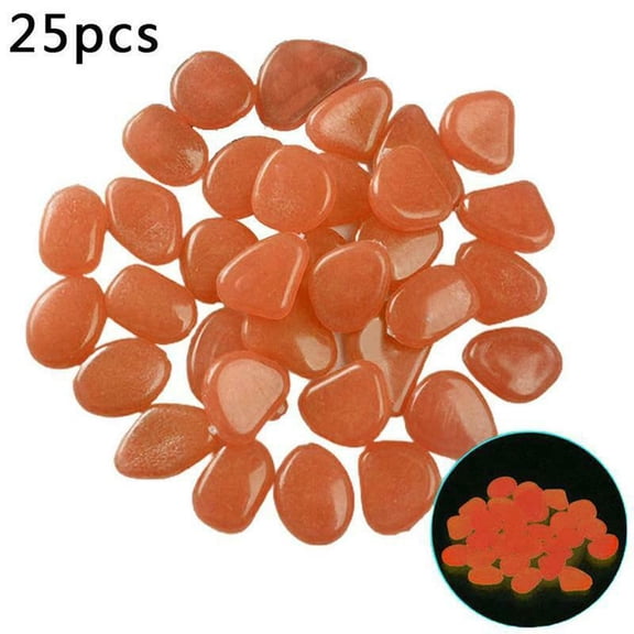 Luminous Garden Pebble, Night Glow Landscape Stone, for Yard Paving, Outdoor Landscaping, Pathway Decoration and Exterior Scene Design, by Cosmug, 25Pcs, Color F