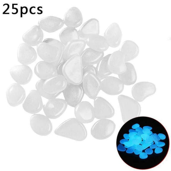 Luminous Garden Pebble, Night Glow Landscape Stone, for Yard Paving, Outdoor Landscaping, Pathway Decoration and Exterior Scene Design, by Cosmug, 25Pcs, Color A