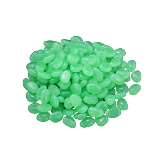 Luminous Garden Pebbles - 150pcs Glow in Dark Stones, Natural Resin Decorative Rocks for Aquariums, Walkways, and Outdoor/Indoor Decoration,Green