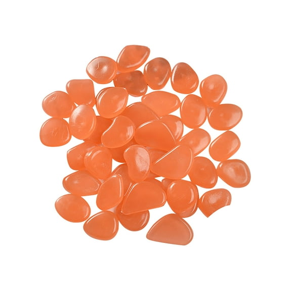 Glow in The Dark Garden Pebbles Stones Rocks for Yard And Walkways Decor, Diy Decorative Luminous Stones in Orange(150Pcs)Harlik