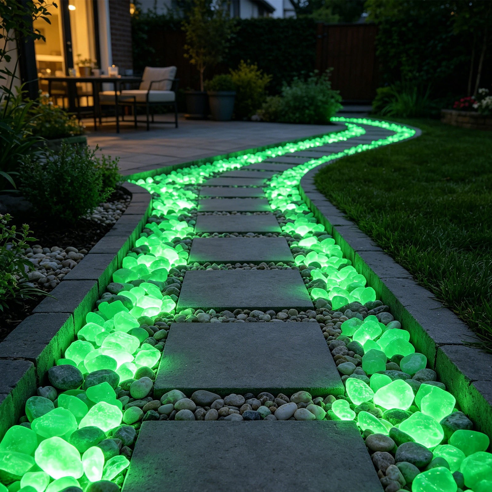Highly Durable Rocks Luminous Garden Stones, Glowing Pebbles, Solar Powered Outdoor ...