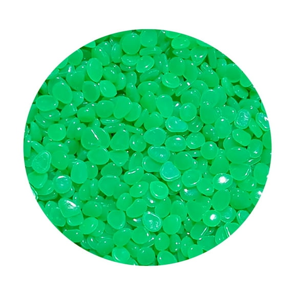 Luminous Garden Stones Mint Green, 600 Pcs 1-Inch Resin Decorative Rocks, Patio Steps Driveway Perimeter Layout, Accents Evening Outdoor Walkways, MELF