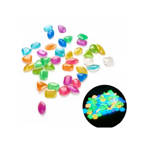 Luminous Gemstones Glow In The Dark Aquarium Rocks Fluorescent Pebbles For Fish Tank Vase Decoration 0.22 Lbs
