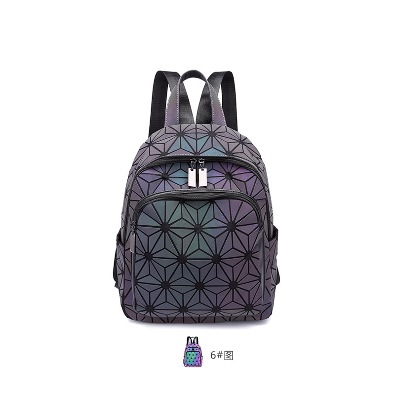 Luminous Geometric Backpacks Women Purses and Handbags Holographic Reflective Bags Iridescent Backpack Walmart