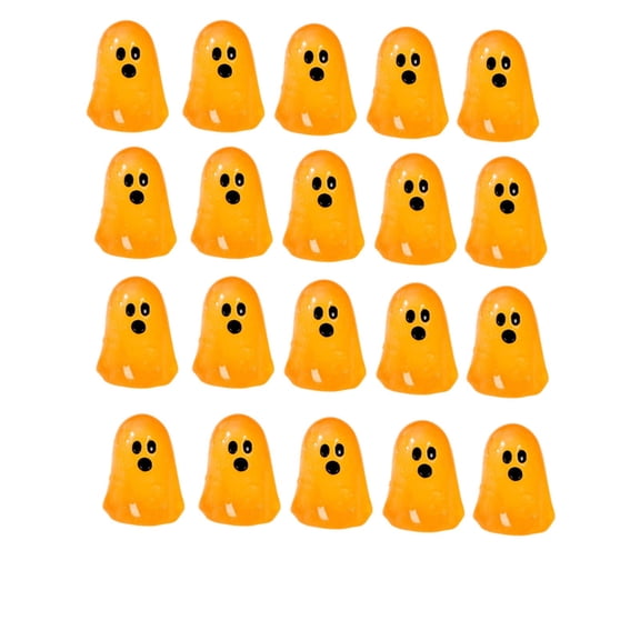 Luminous Ghost Resin Figurines Glow In The Dark Halloween DIY Craft Tabletop Decor(Yellow-1.6x2cm)