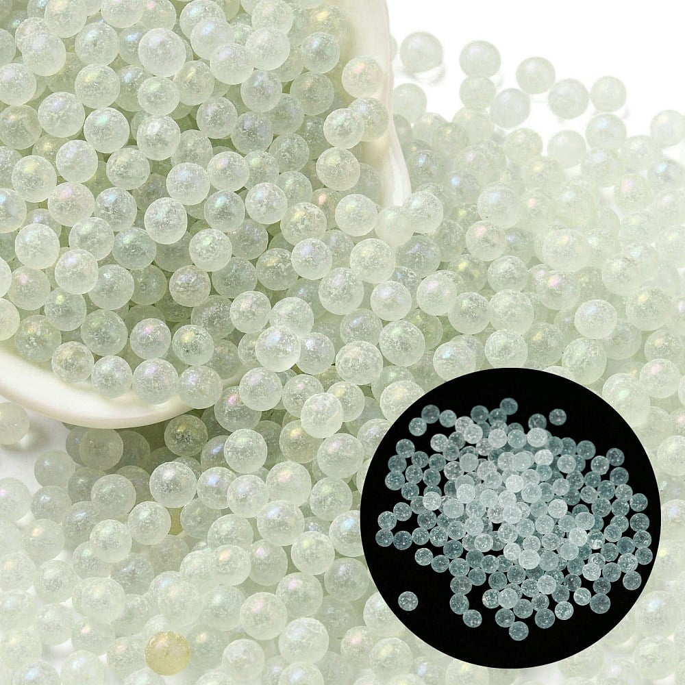 Luminous Glow in the Dark Transparent Glass Round Beads No Hole/Undrilled Beige 5mm about 2800Pcs/bag
