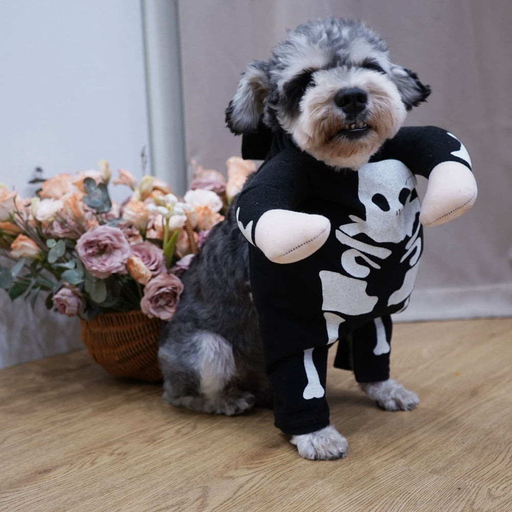 ITESSY Pet Halloween Costume - Luminous Skeleton Bat Wings For Dogs & Cats (Size S)