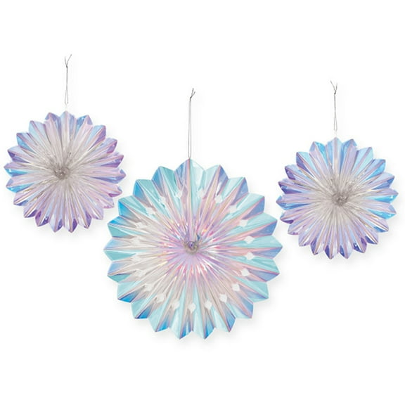 Luminous Hanging Fan Decorations (3), amscan Iridescent Round