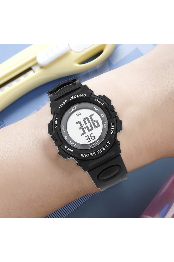 Luminous Kids Waterproof Watch, Multifunctional Electronic Student Watch for Boys Girls, LED Display Alarm Stopwatch, 38mm Dial