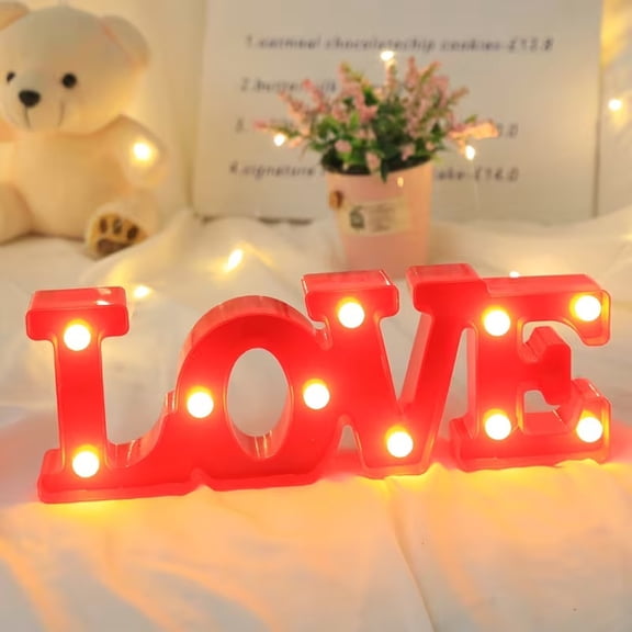 Luminous "LOVE" Decorative Light - Romantic Night Light for Valentine's Day, Weddings, Birthdays, and Festivals