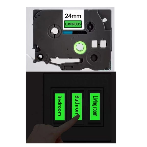 Luminous Label Compatible with Brother TZe Replacement Laminated with PT-D220/D210/H110/D200/D400/1280/D610BT & 100+ P-Touch Models