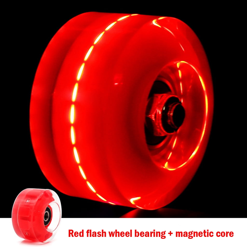 Luminous Light Up Quad Roller Skate Wheels Bearings Installed PopQuad