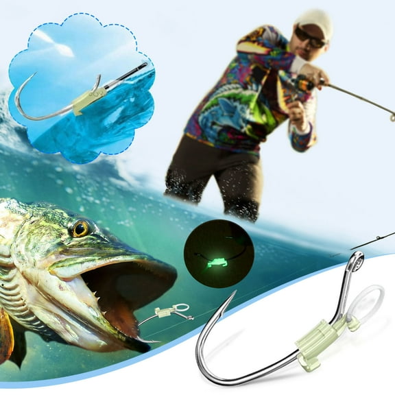 Luminous Live Shrimp Hooks - High Carbon Steel Fishing Hooks With Barbed Hooks, Strong Hooks Resistant To Salt Water Corrosion, High Carbon Steel, Barbed, Saltwater Resistant, Perfect For Bass
